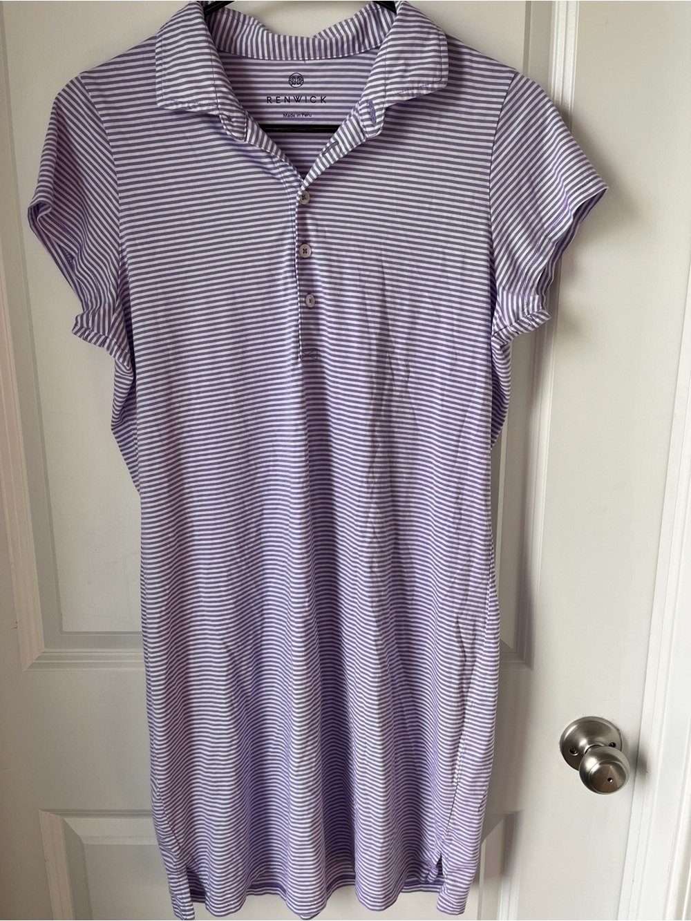 Renwick Purple Stripe golf Polo Dress size medium flaw